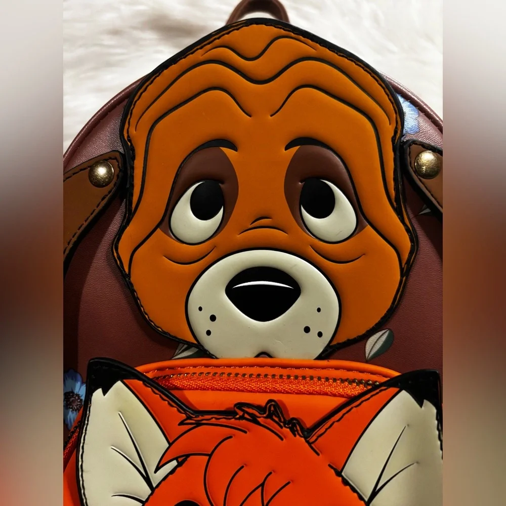 Loungefly Disney Fox and Hound Todd and Cooper Backpack EUC